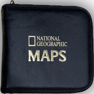 💥Vintage National Geographic Maps 8 Disc Set CD-ROM Zip-Up Storage Case